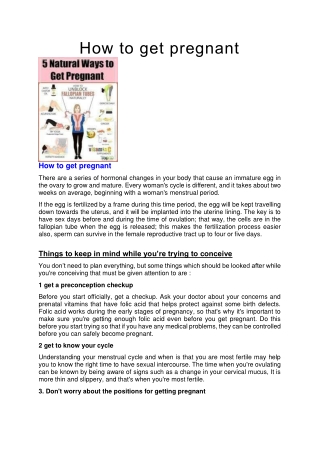 How to get pregnant
