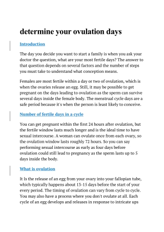determine your ovulation days