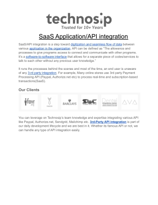 SaaS Application_API integration