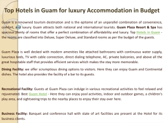 Top Hotels in Guam for luxury Accommodation in Budget