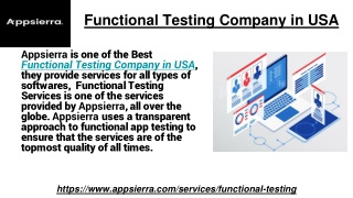 Functional Testing Company in USA