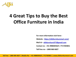 4 Great Tips to Buy the Best Office Furniture in India