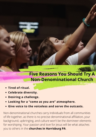 Five reasons you should try a non-denominational church