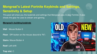 Mongraal's Latest Fortnite Keybinds and Settings, Sensitivity & Setup PPT