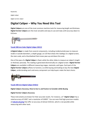 Digital Caliper – Why You Need this Tool