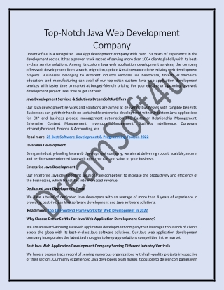 Top-Notch Java Web Development Company