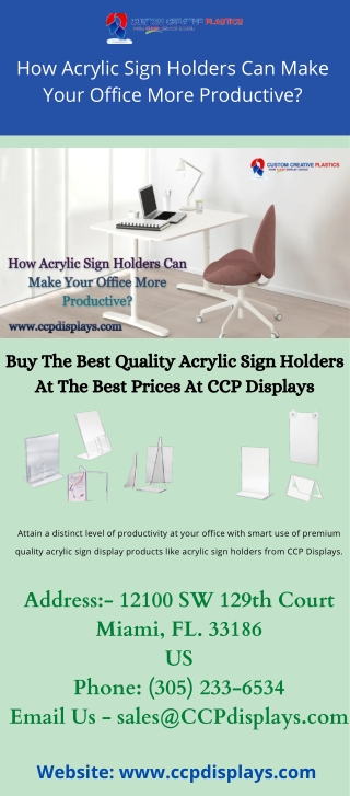 How Acrylic Sign Holders Can Make Your Office More Productive?