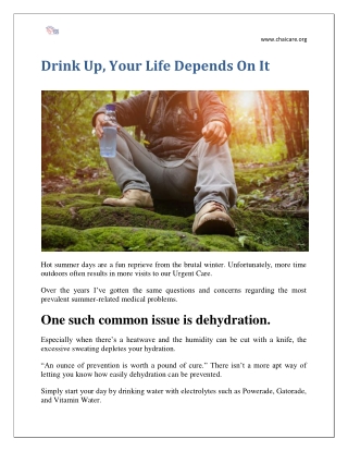 Drink Up, Your Life Depends On It | Chai Urgent Care