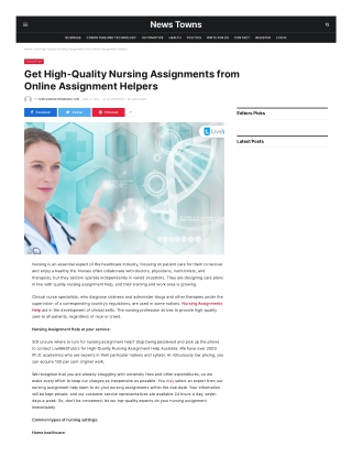 Get High-Quality Nursing Assignments from Online Assignment Helpers