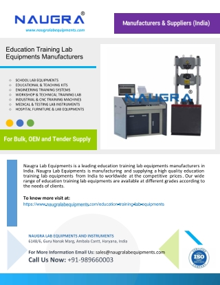 Education Training Lab Equipments Manufacturers