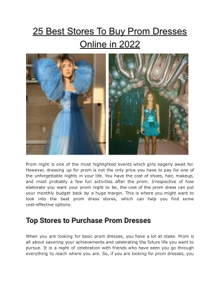 25 Best Stores To Buy Prom Dresses Online in 2022