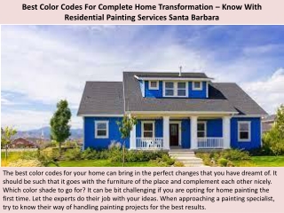 Best Color Codes For Complete Home Transformation – Know With Residential Painti