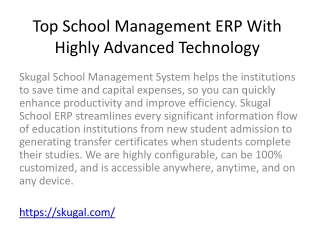 Top School Management ERP With Highly Advanced Technology