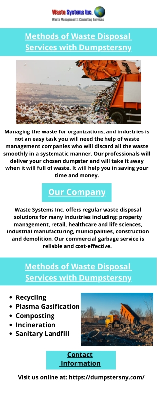 Methods of Waste Disposal  Services with Dumpstersny