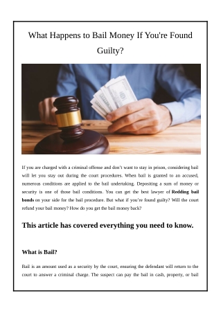 What Happens to Bail Money If You're Found Guilty?