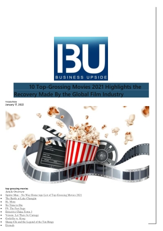 10 Top-Grossing Movies 2021 Highlights the Recovery Made By the Global Film Indu