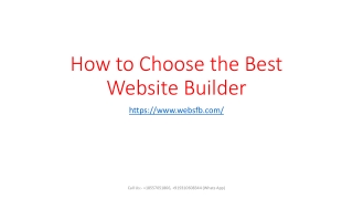 How to Choose the Best Website Builder