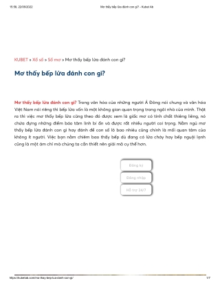 Mơ thấy bếp lửa đánh con gì_ - Kubet Ab