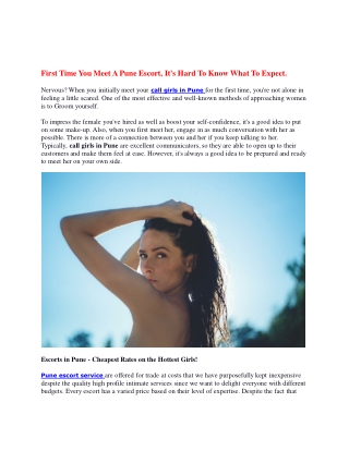First Time You Meet A Pune Escort