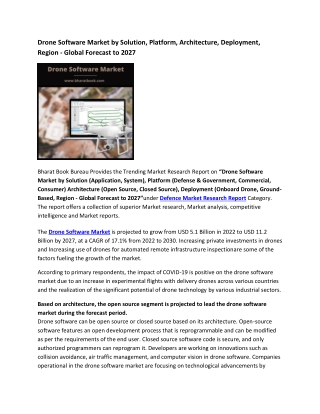 Global Drone Software Market Research Report 2022-2027