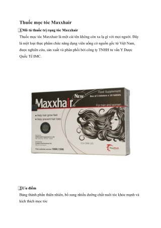 Thuốc mọc tóc Maxxhair