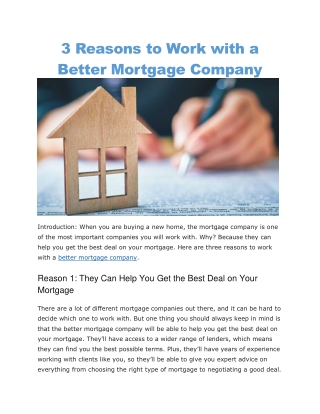 better mortgage company