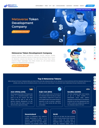 Metaverse Token Development Services Company - Security Tokenizer