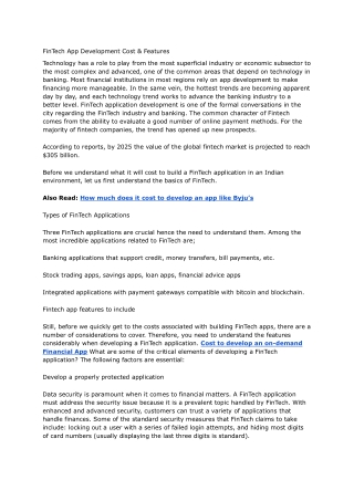 Fintech App Development Cost To Be Consider in 2022 - Google Docs