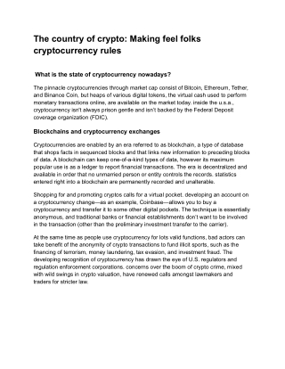 The country of crypto_ Making feel folks cryptocurrency rules