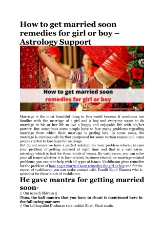 How to get married soon remedies for girl or boy – Astrology Support-converted