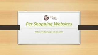 Pet Shopping Websites