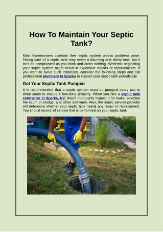 How To Maintain Your Septic Tank?