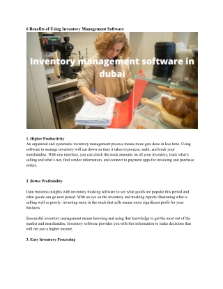 Inventory management software in dubai