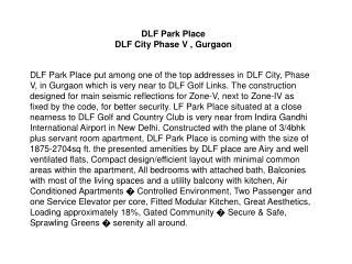Apartment in DLF Park Place Gurgaon