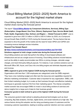 Cloud Billing Market [2022–2025]
