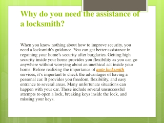 Advantages of Auto locksmith