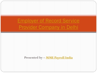 Employer of record service provider company in Delhi