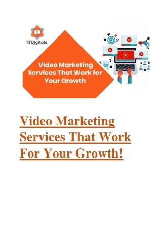 Video Marketing Services That Work For Your Growth word