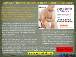 Why generic viagra is so cheap in online market?