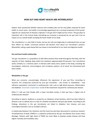Know How Gut & Heart Health Are Interrelated? | HexaHealth