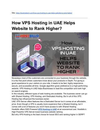 How VPS Hosting in UAE Helps Website to Rank Higher