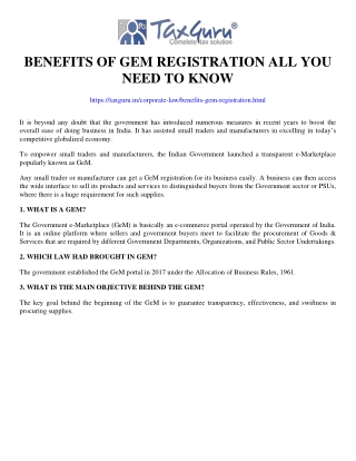 Benefits of Gem Registration All You Need To Know