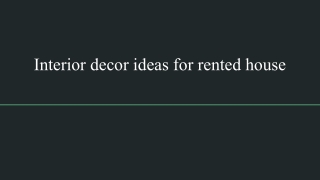Interior decor ideas for rented house