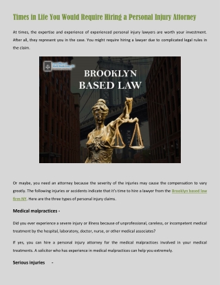 Times in Life You Would Require Hiring a Personal Injury Attorney