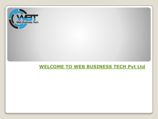 Avail High-Quality Web Services at WEB BUSINESS TECH Pvt Ltd