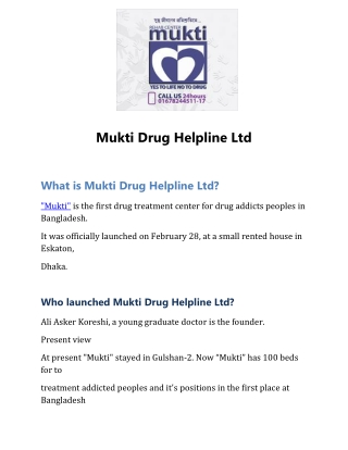 Mukti Drug Helpline Ltd