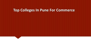 Top Colleges In Pune For Commerce