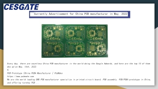 Currently Advertisement for China PCB manufacturer in May, 2022