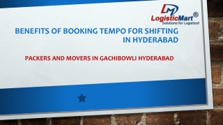 Benefits of Booking Tempo for Shifting in Hyderabad