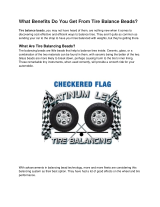 Tire Balance Beads Are One Of The Best Tire Balancing For Your Tires. See our t
